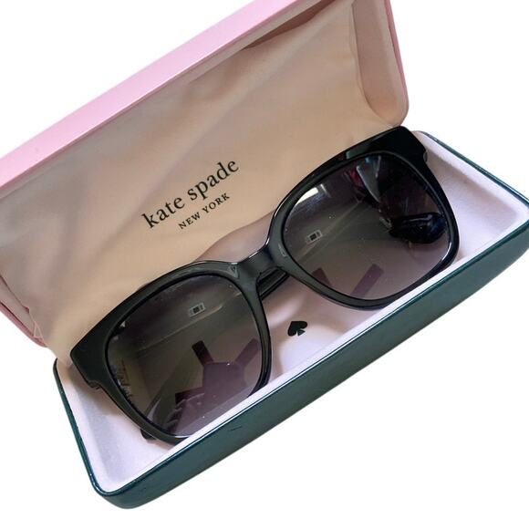 Kate Spade Caelyns Square Cat Eye Sunglasses Gold Frame Blue Gradient With Case - Picture 3 of 9